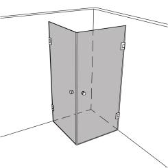 Dusche Eckeinbau Viereck unikat 322 classic pendel UN322CP 