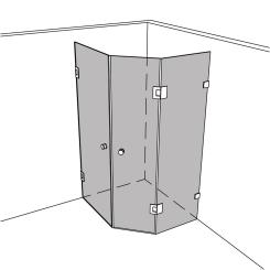 Dusche Eckeinbau Fünfeck unikat 410 classic pendel UN410CP 