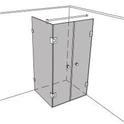 Dusche Eckeinbau Viereck unikat 206 classic pendel UN206CP 
