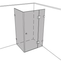 Dusche Eckeinbau Viereck unikat 260 classic pendel UN260CP 