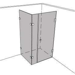 Dusche Eckeinbau Viereck unikat 220 classic pendel UN220CP 