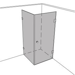 Dusche Eckeinbau Viereck unikat 250 classic pendel UN250CP 