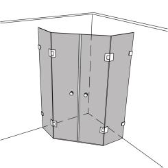 Dusche Eckeinbau Fünfeck unikat 400 classic pendel UN400CP 