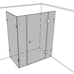 Dusche Eckeinbau Viereck unikat 261 classic pendel UN261CP 