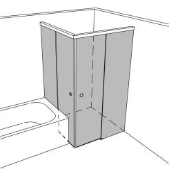Dusche Eckeinbau BW-Anschluss unikat 125 | UN125SOFT EasyClean+ 