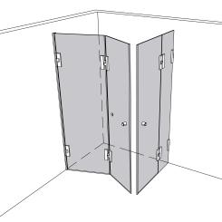Dusche Eckeinbau Viereck unikat 296 DS15 UN296DS15 