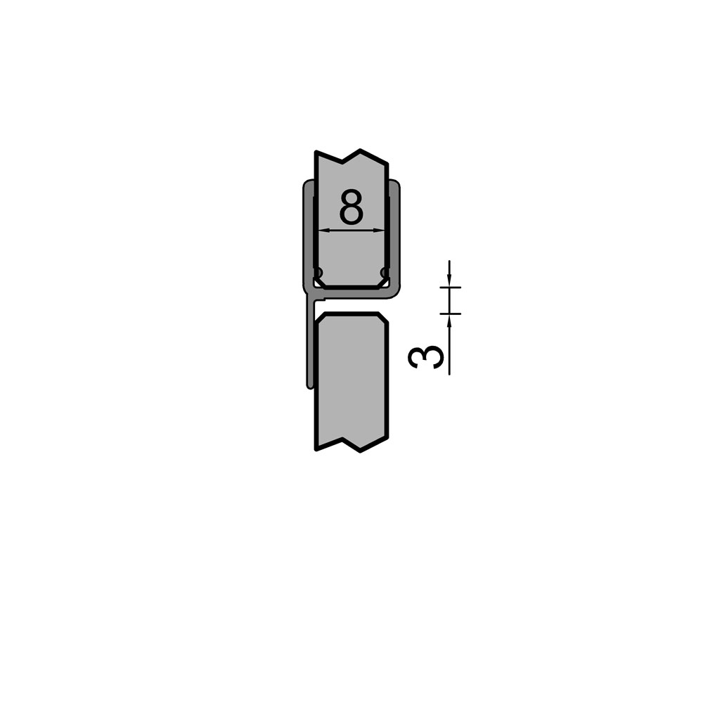 Artikelbild 1 des Artikels “Dichtprofil h Profil mit 10mm Fahne 2010mm Transparent “