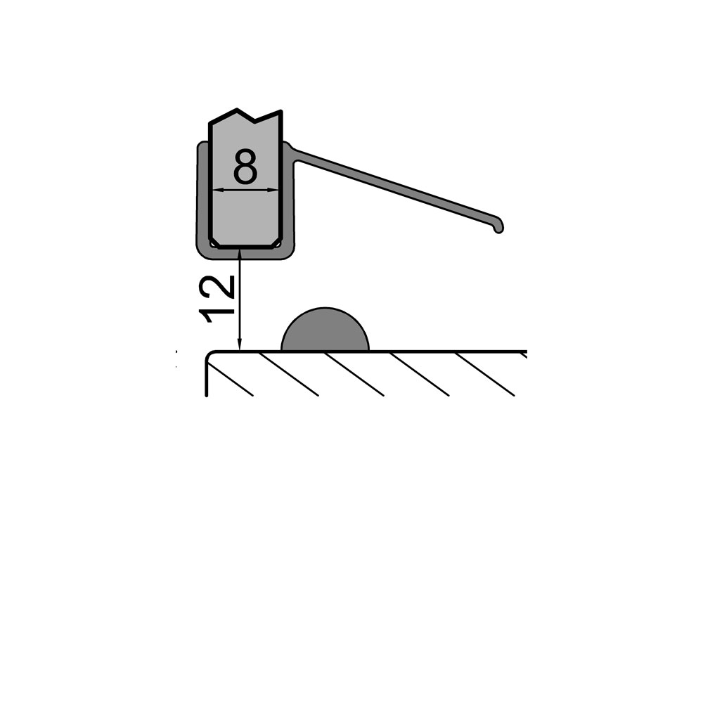 Artikelbild 1 des Artikels “Dichtprofil Wasserablaufprofil in Vb.m. Halbrundstab 8mm 2010mm “