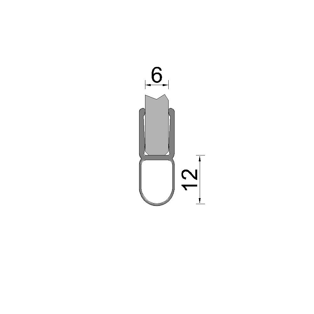 Artikelbild 1 des Artikels “Dichtprofil Schlauchdichtung 12mm für 6mm Glas, 2010mm “