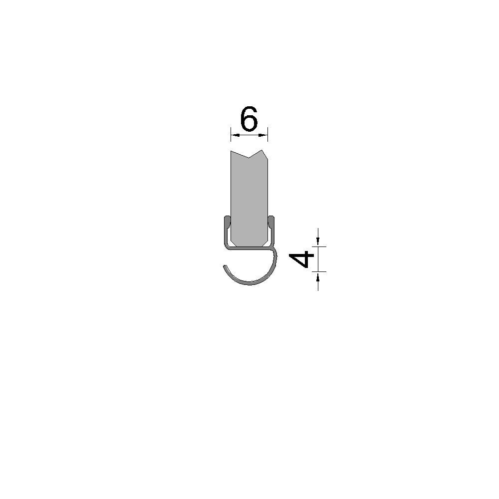 Artikelbild 1 des Artikels “Dichtprofil Spaltdichtung 4mm für 6mm Glas, 2010mm “